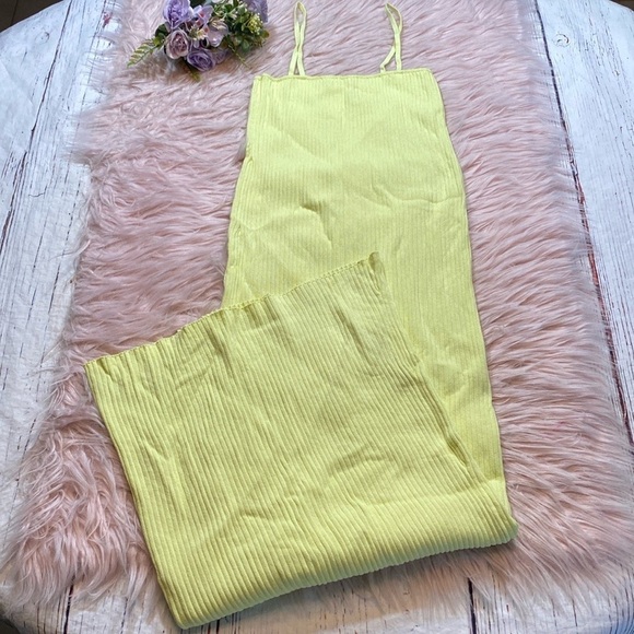 Zara Ribbed Stretch Neon Midi Dress - Picture 2 of 9